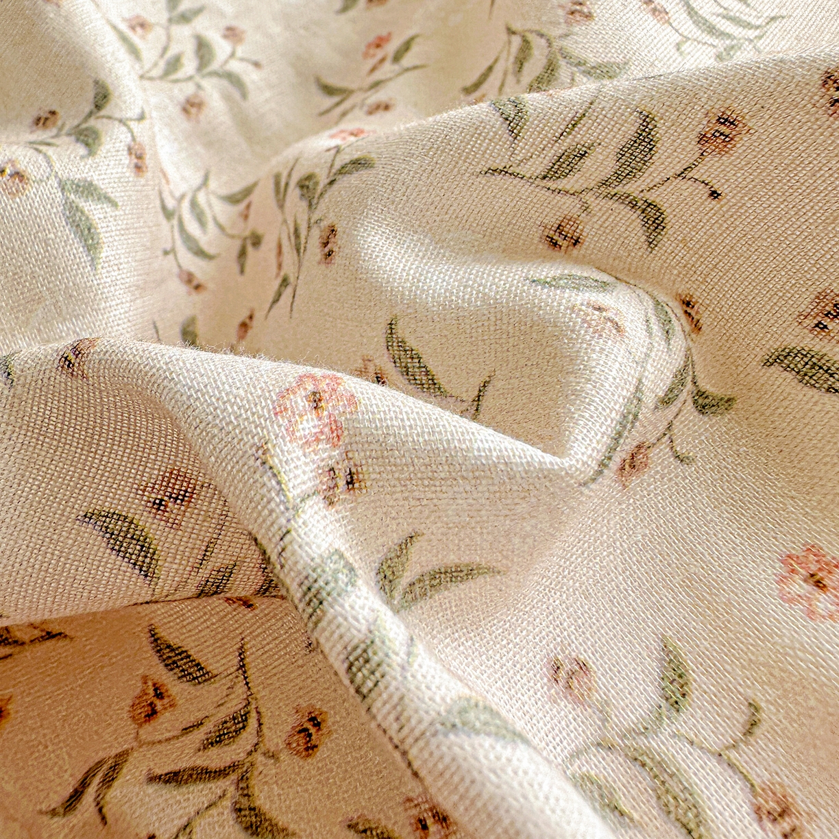 91家纺网 家纺一手货源 找家纺 文黛家居 2026新款全棉双层纱床盖四件套 叶柳