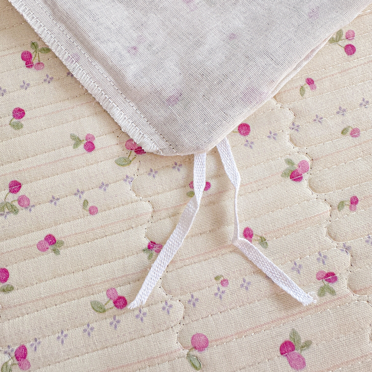 91家纺网 家纺一手货源 找家纺 文黛家居 2026新款全棉双层纱床盖四件套 紫樱桃