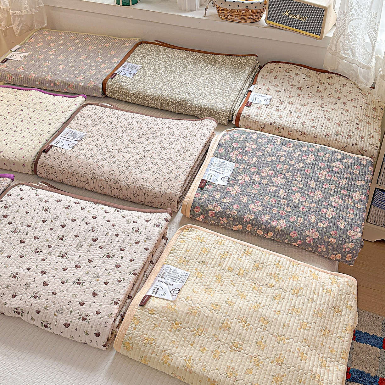 91家纺网 家纺一手货源 找家纺 文黛家居 2026新款全棉双层纱床盖四件套 组合图