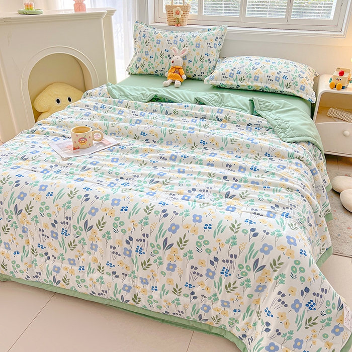 91家纺网 家纺一手货源 找家纺 2026新款A类直播爆款凌香棉花夏被空调被夏凉被 凌香花海