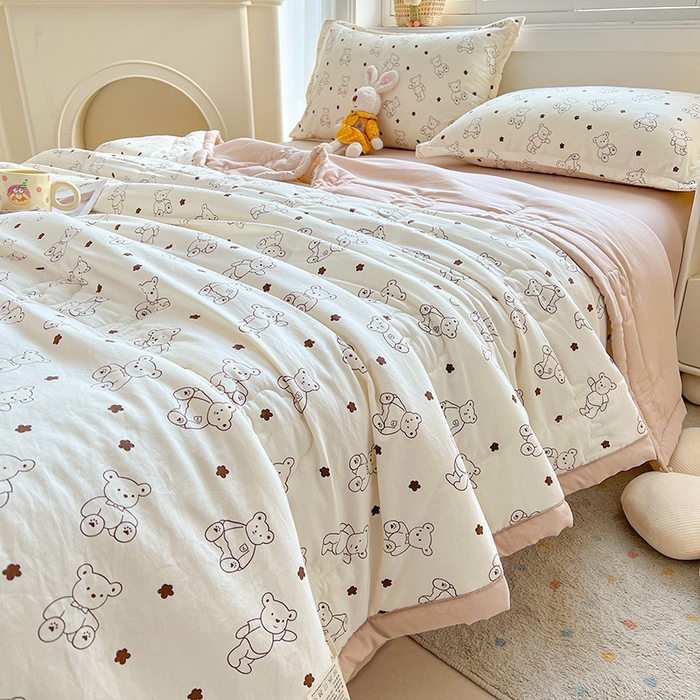 91家纺网 家纺一手货源 找家纺  2026新款A类直播爆款凌香棉花夏被空调被夏凉被 凌香云朵熊