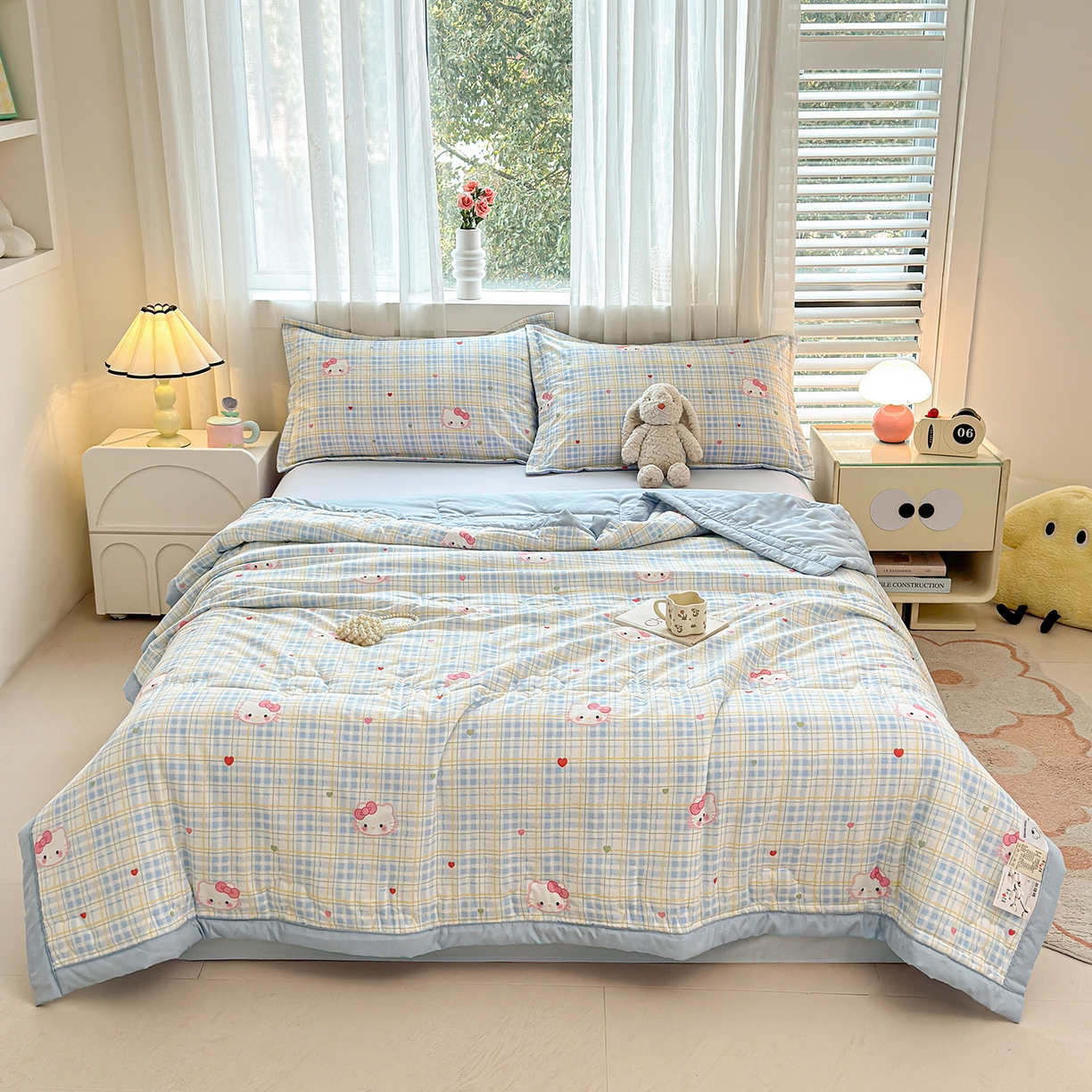 91家纺网 家纺一手货源 找家纺 2026新款A类直播爆款凌香棉花夏被空调被夏凉被 凌香凯蒂之约