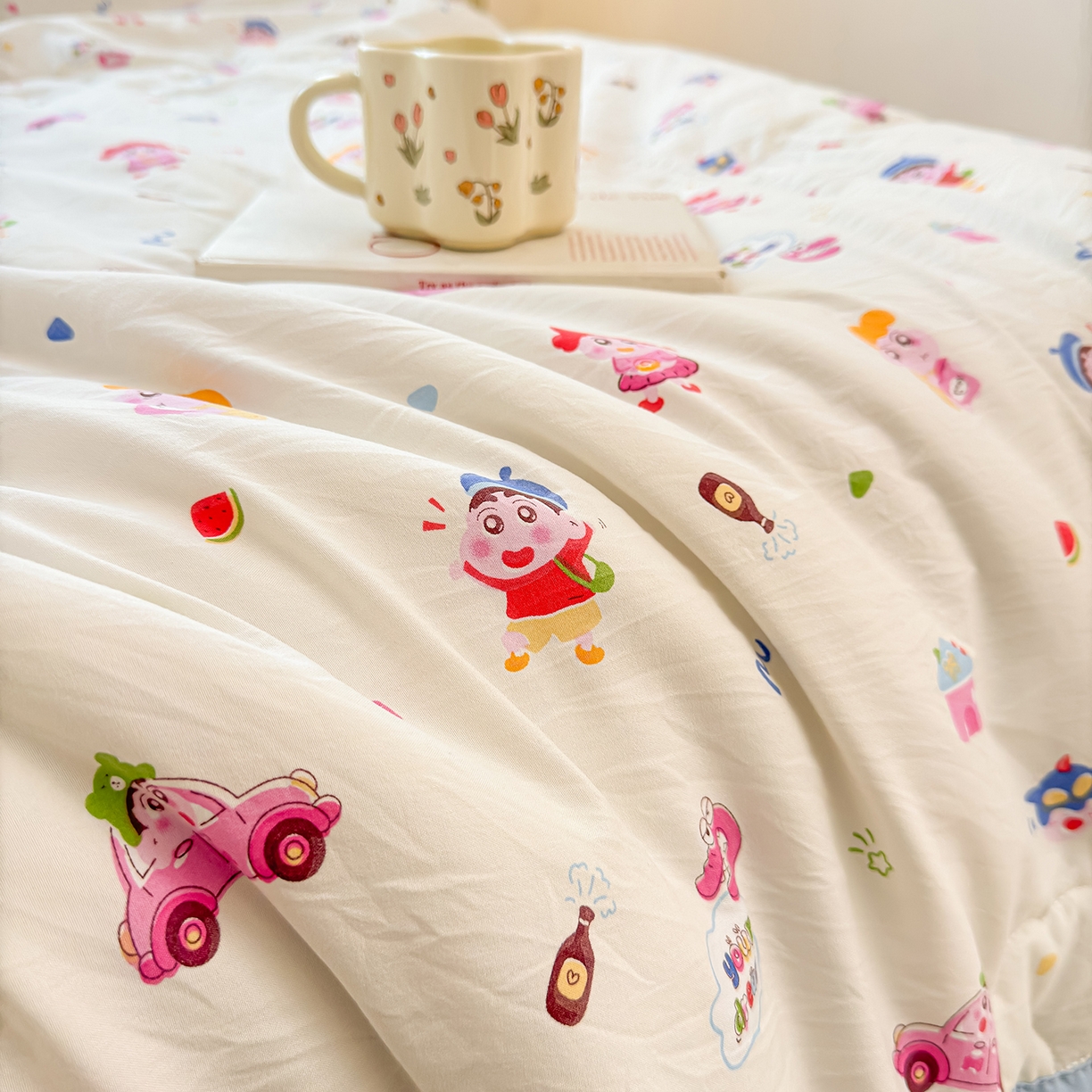 91家纺网 家纺一手货源 找家纺  2026新款A类直播爆款凌香棉花夏被空调被夏凉被 凌香蜡笔小派