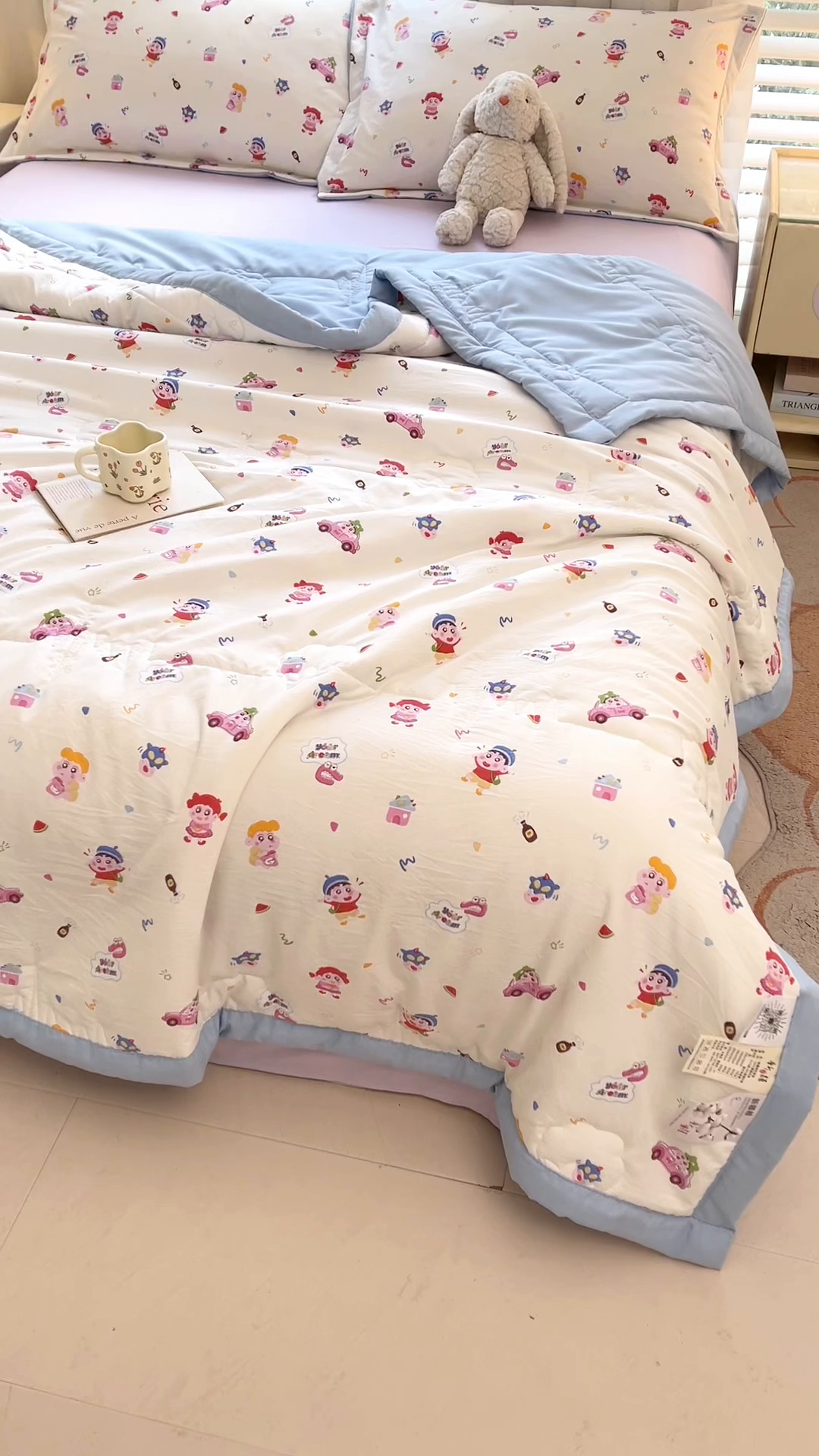 91家纺网 家纺一手货源 找家纺  2026新款A类直播爆款凌香棉花夏被空调被夏凉被 凌香蜡笔小派