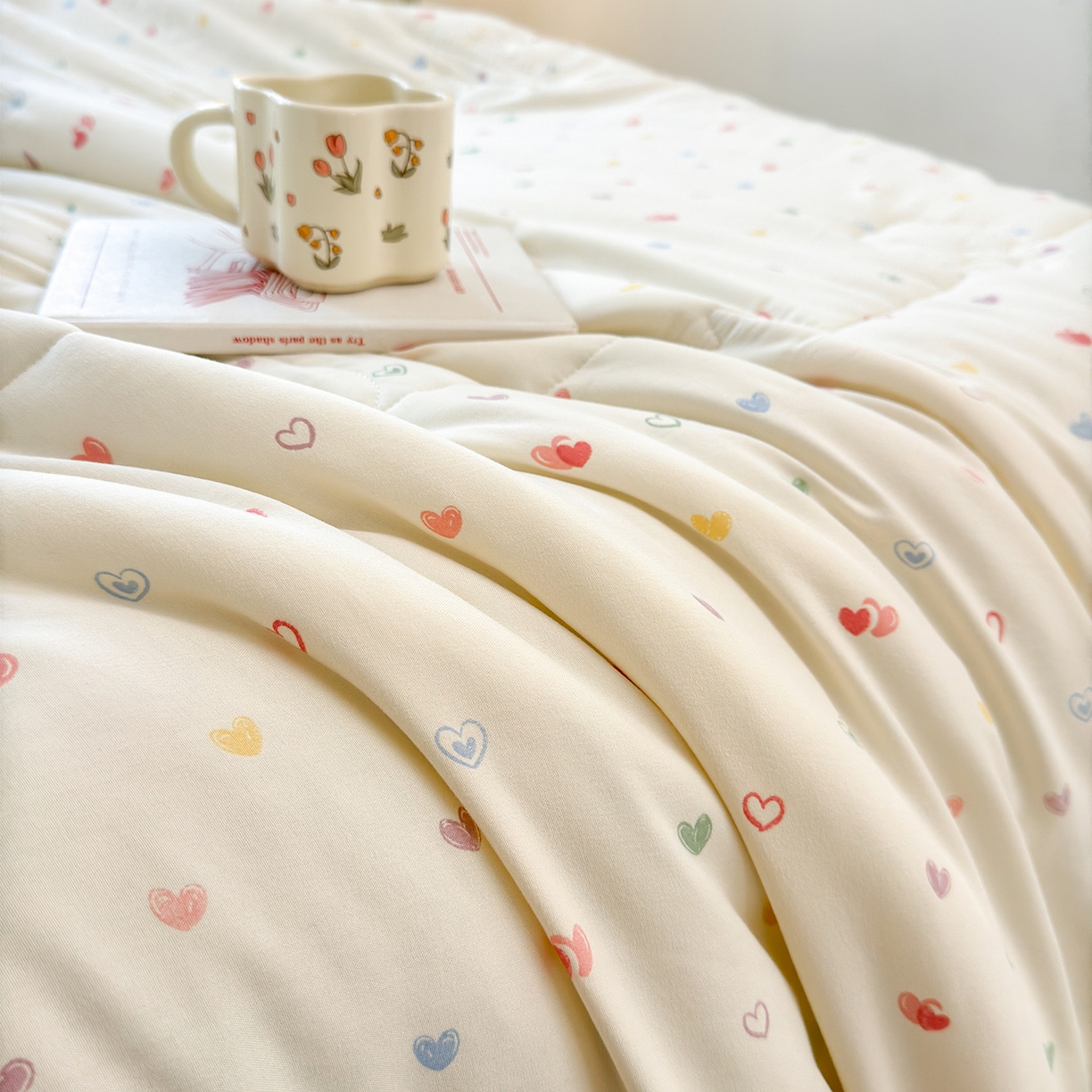 91家纺网 家纺一手货源 找家纺 2026新款A类直播爆款凌香棉花夏被空调被夏凉被 凌香心心相印