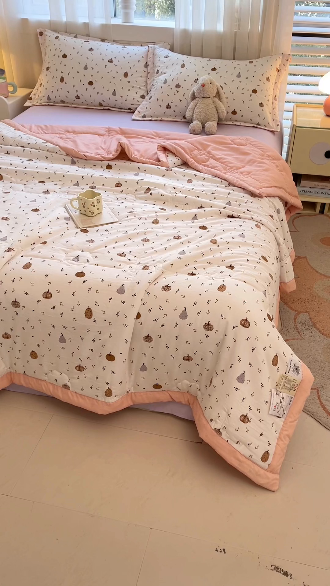 91家纺网 家纺一手货源 找家纺 2026新款A类直播爆款凌香棉花夏被空调被夏凉被 凌香心怡南瓜