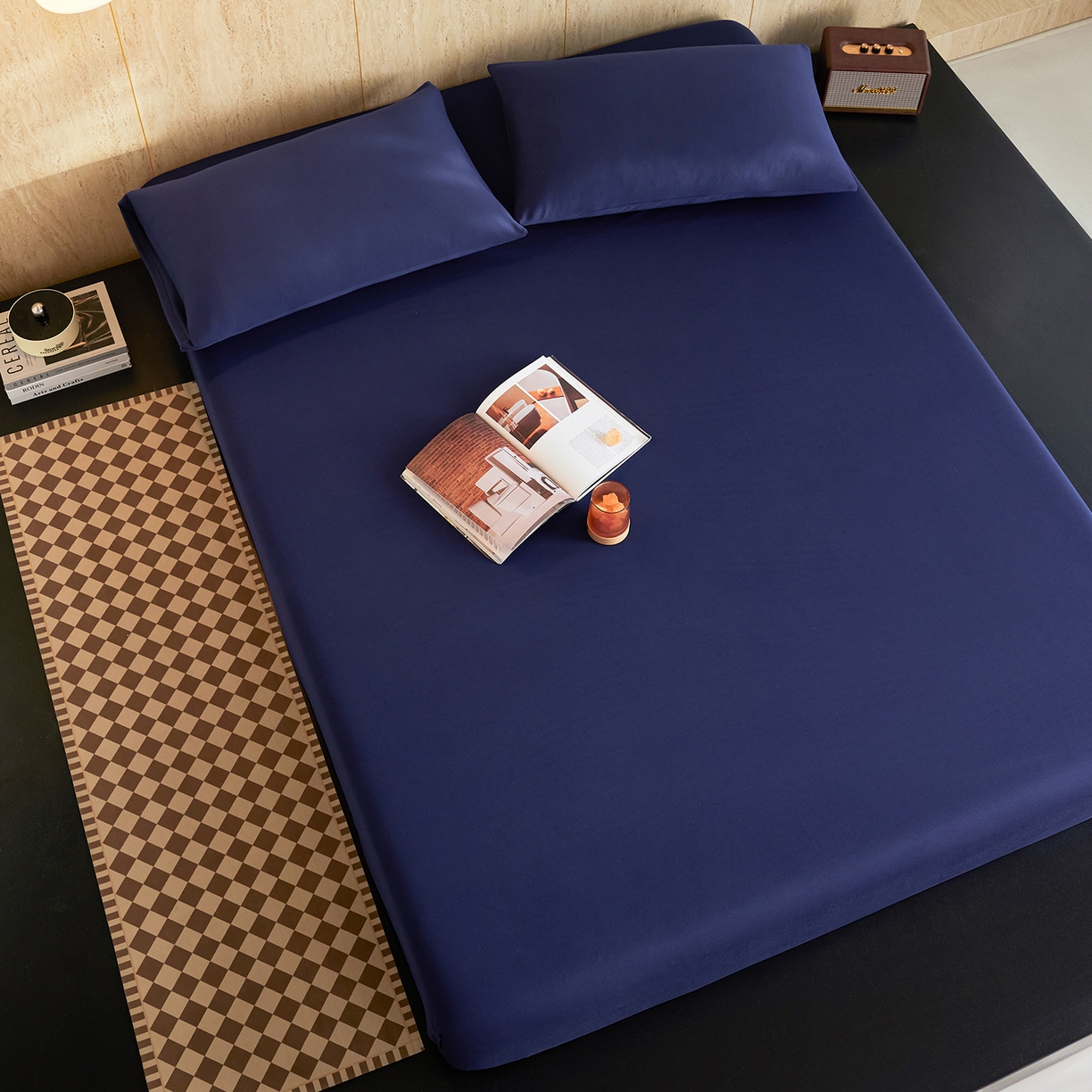 91家纺网 家纺一手货源 找家纺 （总）莱福仕 2026新款酣睡星球深蓝床笠单品床笠床笠单件1.0-场景二