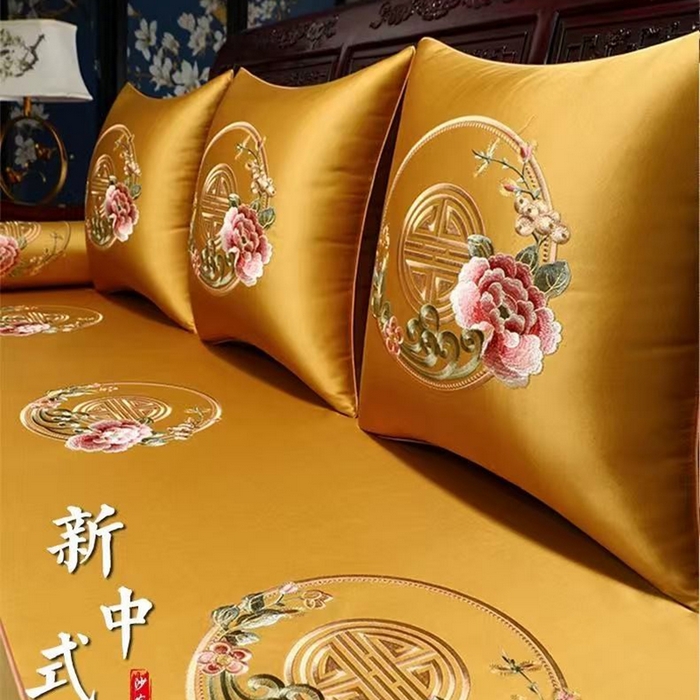 91家纺网 家纺一手货源 找家纺 （总）多米家居 2026新款红木定制-高精密刺绣坐垫、抱枕、桌旗（2-3天货期，定制尺寸联系商家）