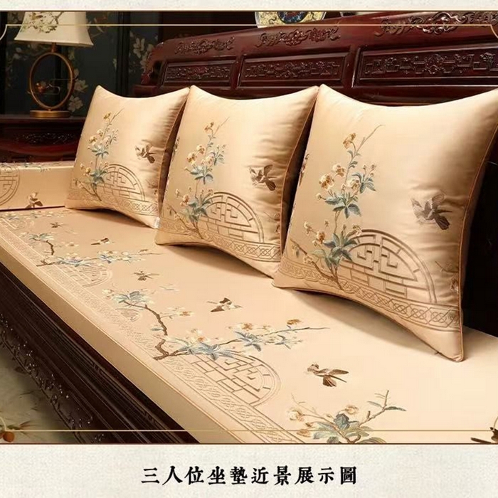 91家纺网 家纺一手货源 找家纺 （总）多米家居 2026新款红木定制-高精密刺绣坐垫、抱枕、桌旗（2-3天货期，定制尺寸联系商家）