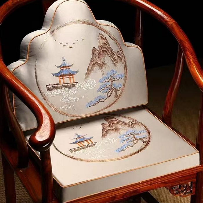 91家纺网 家纺一手货源 找家纺 （总）多米家居 2026新款红木定制-高精密刺绣坐垫、抱枕、桌旗（2-3天货期，定制尺寸联系商家）