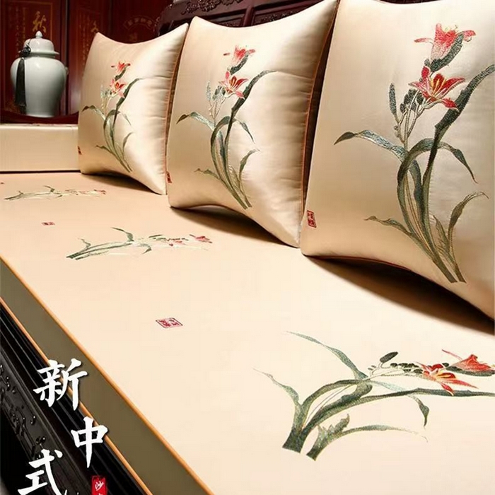 91家纺网 家纺一手货源 找家纺 （总）多米家居 2026新款红木定制-高精密刺绣坐垫、抱枕、桌旗（2-3天货期，定制尺寸联系商家）