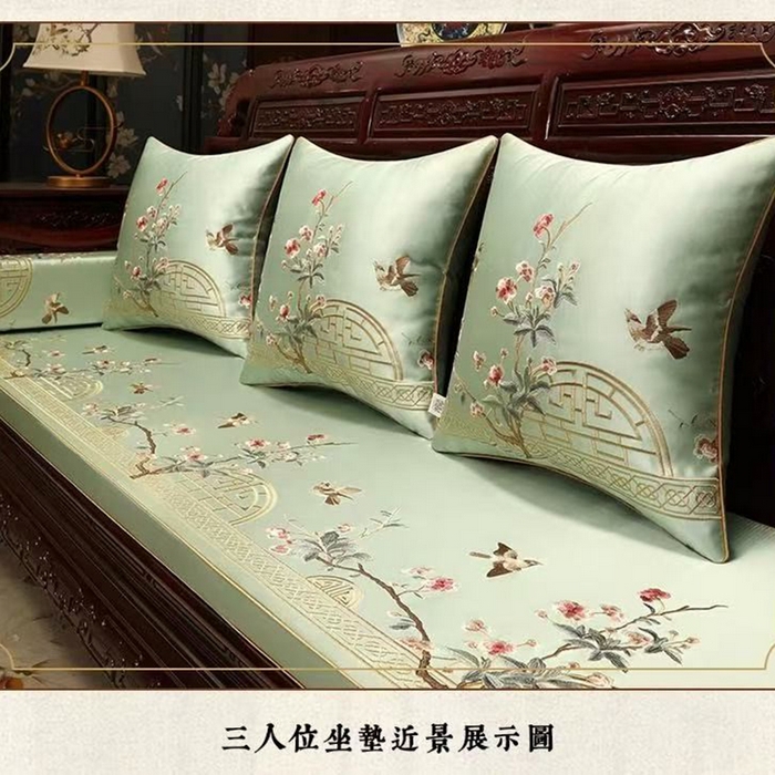 91家纺网 家纺一手货源 找家纺 （总）多米家居 2026新款红木定制-高精密刺绣坐垫、抱枕、桌旗（2-3天货期，定制尺寸联系商家）