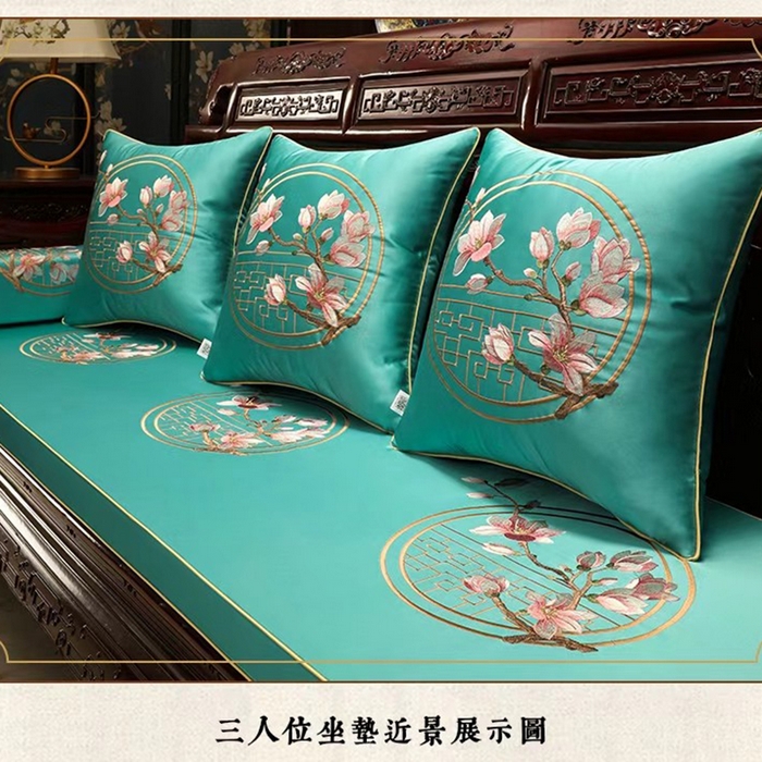 91家纺网 家纺一手货源 找家纺 （总）多米家居 2026新款红木定制-高精密刺绣坐垫、抱枕、桌旗（2-3天货期，定制尺寸联系商家）