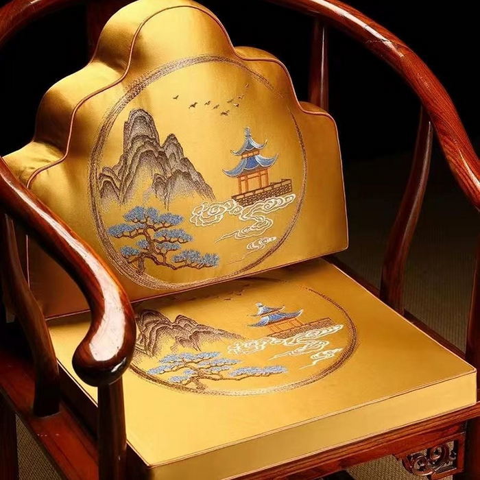 91家纺网 家纺一手货源 找家纺 （总）多米家居 2026新款红木定制-高精密刺绣坐垫、抱枕、桌旗（2-3天货期，定制尺寸联系商家）