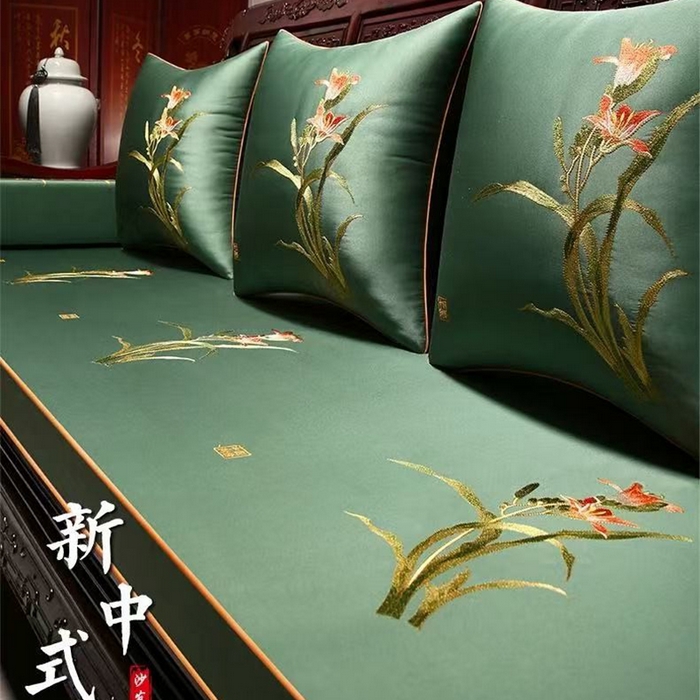 91家纺网 家纺一手货源 找家纺 （总）多米家居 2026新款红木定制-高精密刺绣坐垫、抱枕、桌旗（2-3天货期，定制尺寸联系商家）