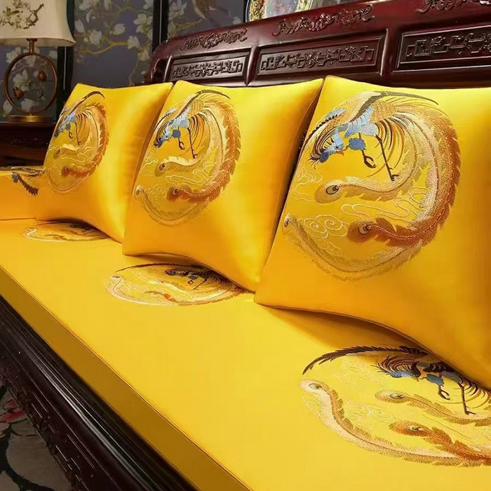 91家纺网 家纺一手货源 找家纺 （总）多米家居 2026新款红木定制-高精密刺绣坐垫、抱枕、桌旗（2-3天货期，定制尺寸联系商家）