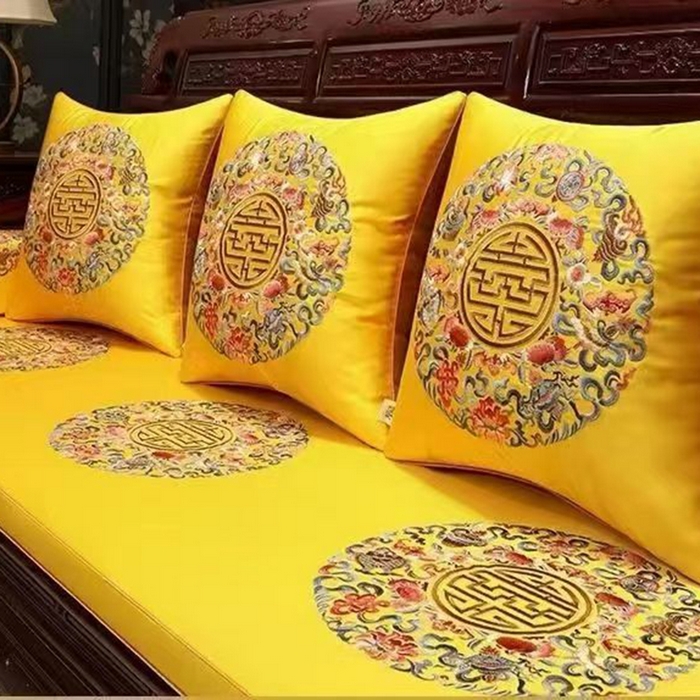 91家纺网 家纺一手货源 找家纺 （总）多米家居 2026新款红木定制-高精密刺绣坐垫、抱枕、桌旗（2-3天货期，定制尺寸联系商家）