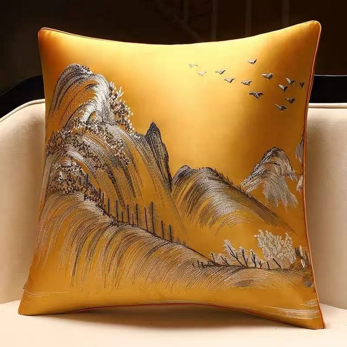 91家纺网 家纺一手货源 找家纺 （总）多米家居 2026新款红木定制-高精密刺绣坐垫、抱枕、桌旗（2-3天货期，定制尺寸联系商家）