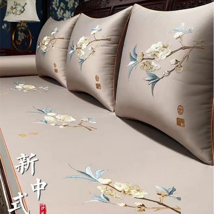 91家纺网 家纺一手货源 找家纺 （总）多米家居 2026新款红木定制-高精密刺绣坐垫、抱枕、桌旗（2-3天货期，定制尺寸联系商家）