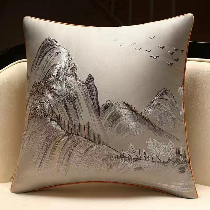 91家纺网 家纺一手货源 找家纺 （总）多米家居 2026新款红木定制-高精密刺绣坐垫、抱枕、桌旗（2-3天货期，定制尺寸联系商家）