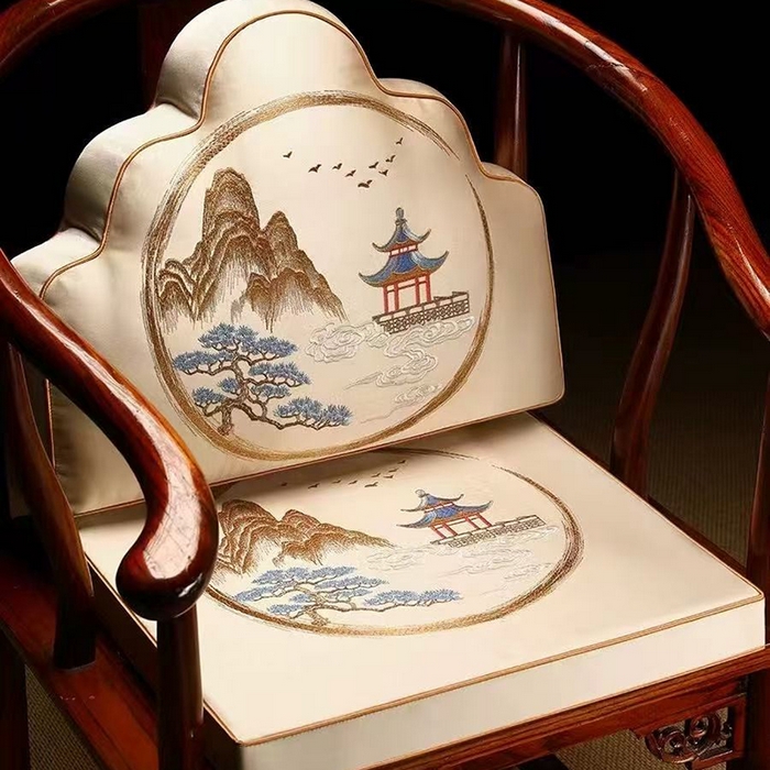 91家纺网 家纺一手货源 找家纺 （总）多米家居 2026新款红木定制-高精密刺绣坐垫、抱枕、桌旗（2-3天货期，定制尺寸联系商家）