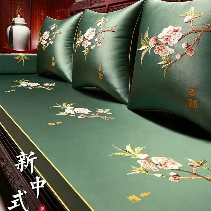 91家纺网 家纺一手货源 找家纺 （总）多米家居 2026新款红木定制-高精密刺绣坐垫、抱枕、桌旗（2-3天货期，定制尺寸联系商家）