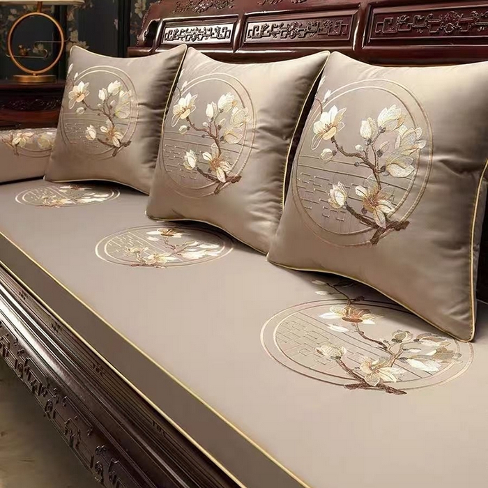 91家纺网 家纺一手货源 找家纺 （总）多米家居 2026新款红木定制-高精密刺绣坐垫、抱枕、桌旗（2-3天货期，定制尺寸联系商家）