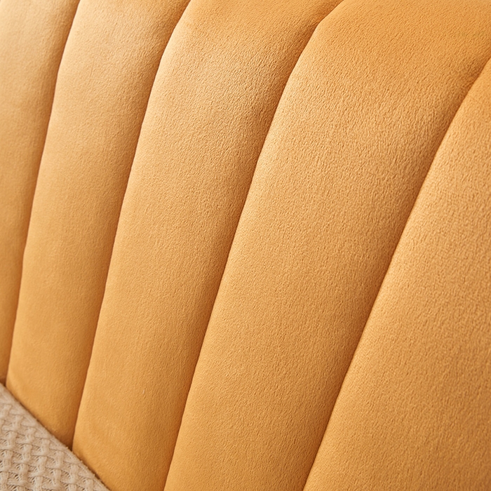 91家纺网 家纺一手货源 找家纺 情恒家纺 2026新款立体防撞双面加厚床头罩条形款 条形款 暖杏