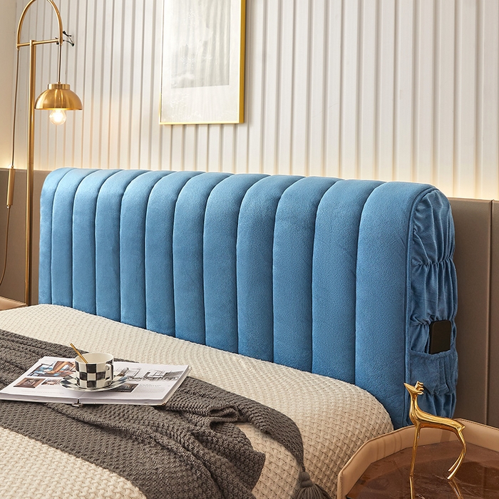 情恒家纺 2026新款立体防撞双面加厚床头罩条形款 条形款 雾兰