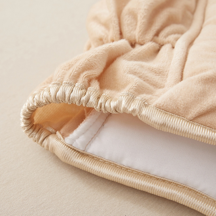 91家纺网 家纺一手货源 找家纺 情恒家纺 2026新款立体防撞双面加厚床头罩条形款 条形款 香槟