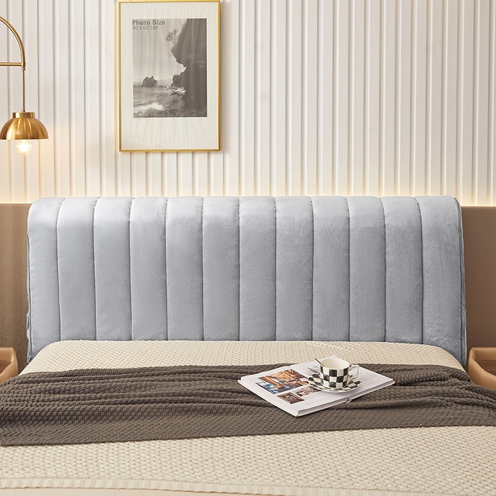 91家纺网 家纺一手货源 找家纺 情恒家纺 2026新款立体防撞双面加厚床头罩条形款 条形款 烟灰