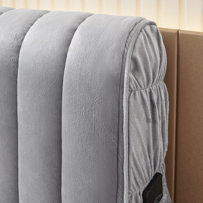 91家纺网 家纺一手货源 找家纺 情恒家纺 2026新款立体防撞双面加厚床头罩条形款 条形款 烟灰