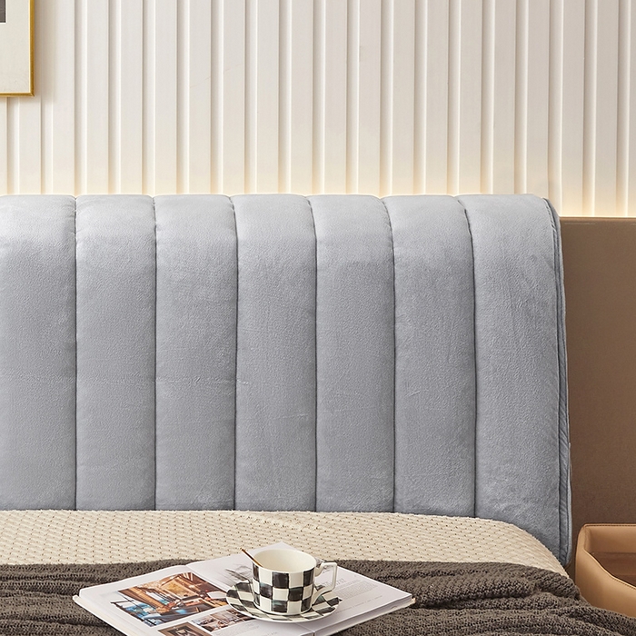 91家纺网 家纺一手货源 找家纺 情恒家纺 2026新款立体防撞双面加厚床头罩条形款 条形款 烟灰