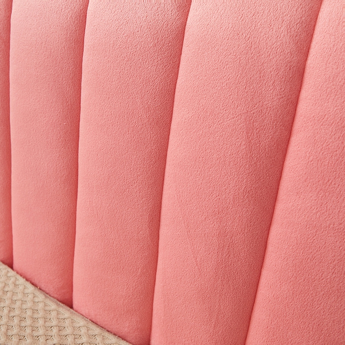 91家纺网 家纺一手货源 找家纺 情恒家纺 2026新款立体防撞双面加厚床头罩条形款 条形款 玉粉