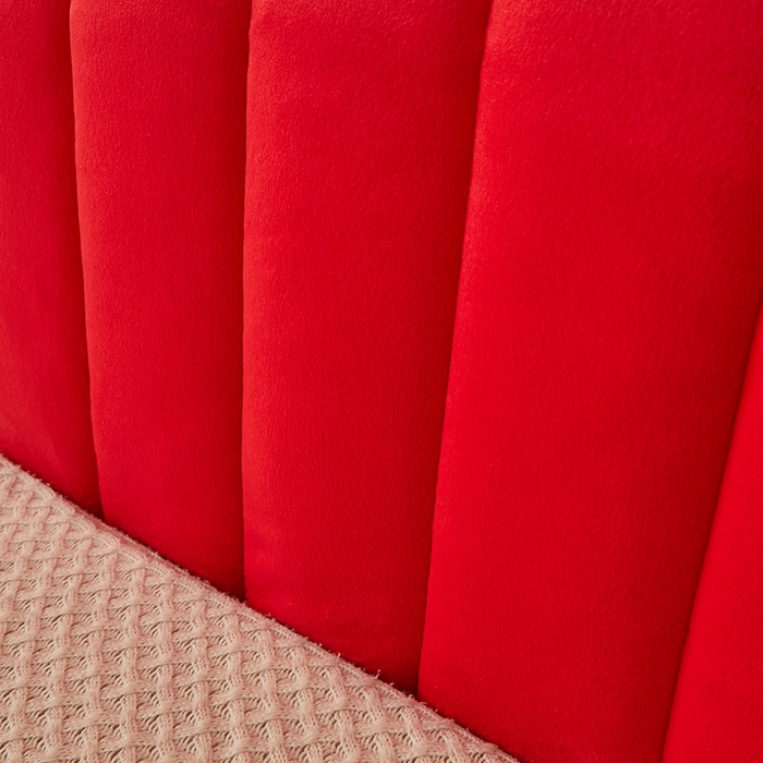 91家纺网 家纺一手货源 找家纺 情恒家纺 2026新款立体防撞双面加厚床头罩条形款 条形款 中国红