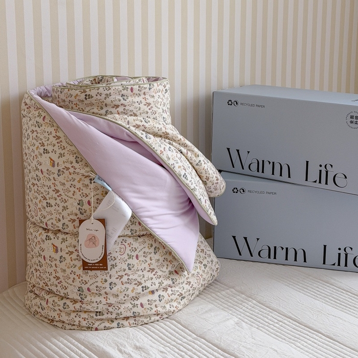 暖生活 2026新款A类“冰纱”母婴级全棉纯棉双层纱夏被夏凉被空调被（礼盒包装） 春日兔语