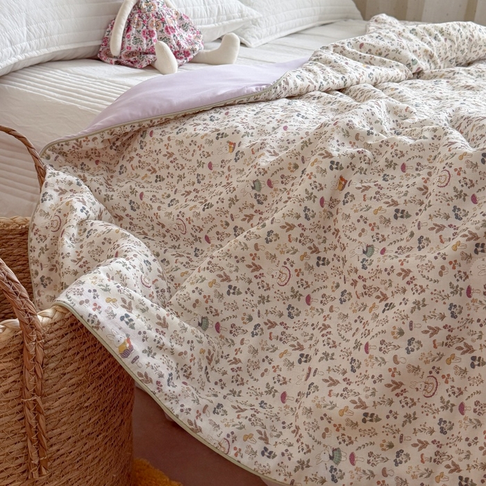 91家纺网 家纺一手货源 找家纺 暖生活 2026新款A类“冰纱”母婴级全棉纯棉双层纱夏被夏凉被空调被（礼盒包装） 春日兔语