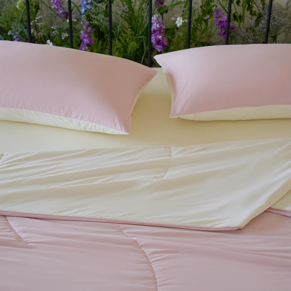 91家纺网 家纺一手货源 找家纺 觅糖家纺 2026新款甜梦薰衣草凉感夏被 贝壳粉