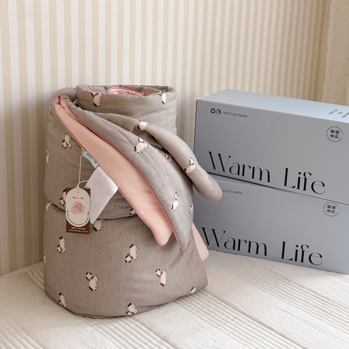 暖生活 2026新款A类“冰纱”母婴级全棉纯棉双层纱夏被夏凉被空调被（礼盒包装） 灰调小马