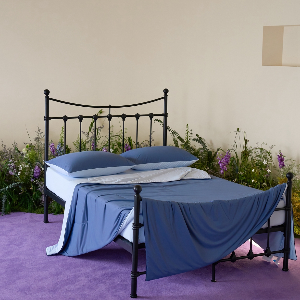 91家纺网 家纺一手货源 找家纺 觅糖家纺 2026新款甜梦薰衣草凉感夏被 蓝调