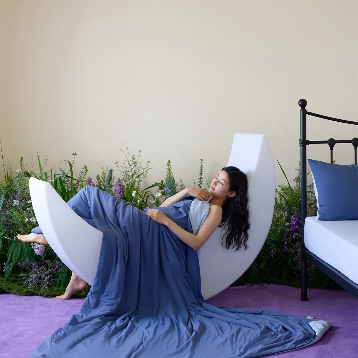 觅糖家纺 2026新款甜梦薰衣草凉感夏被 蓝调