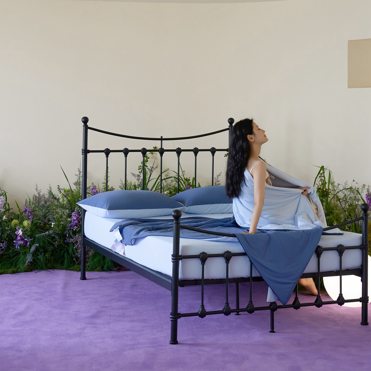 91家纺网 家纺一手货源 找家纺 觅糖家纺 2026新款甜梦薰衣草凉感夏被 蓝调