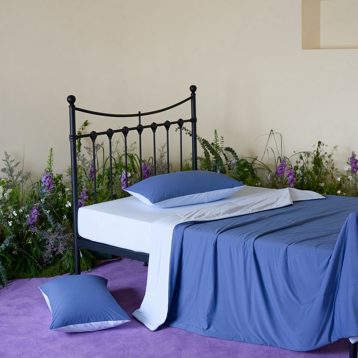 91家纺网 家纺一手货源 找家纺 觅糖家纺 2026新款甜梦薰衣草凉感夏被 蓝调