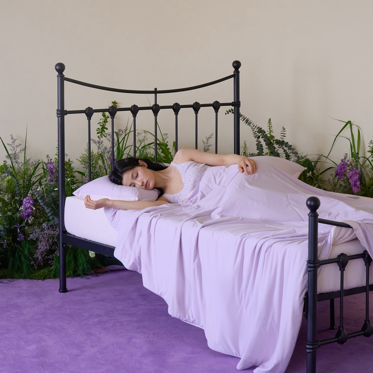 91家纺网 家纺一手货源 找家纺 觅糖家纺 2026新款甜梦薰衣草凉感夏被 绝绝紫