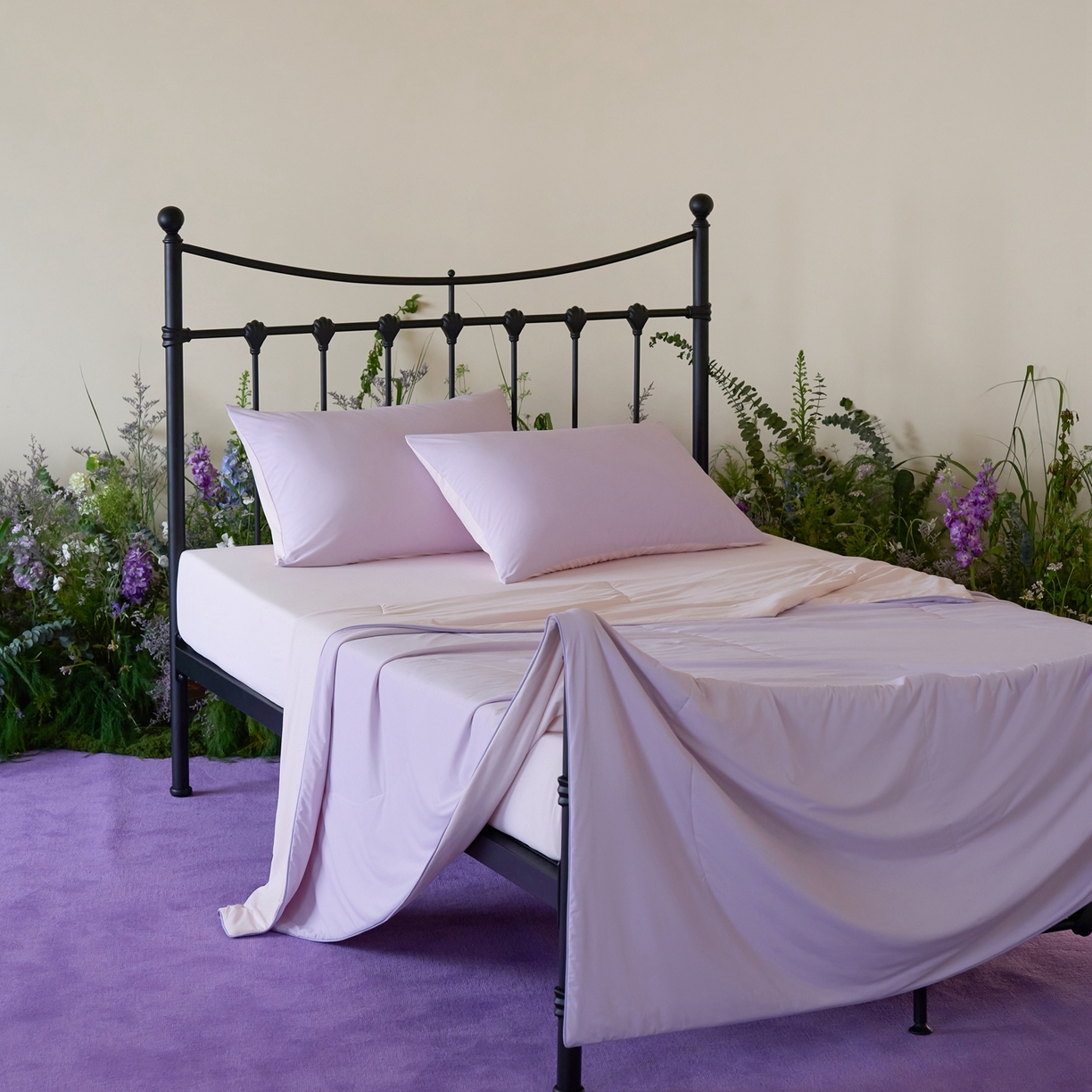 91家纺网 家纺一手货源 找家纺 觅糖家纺 2026新款甜梦薰衣草凉感夏被 绝绝紫