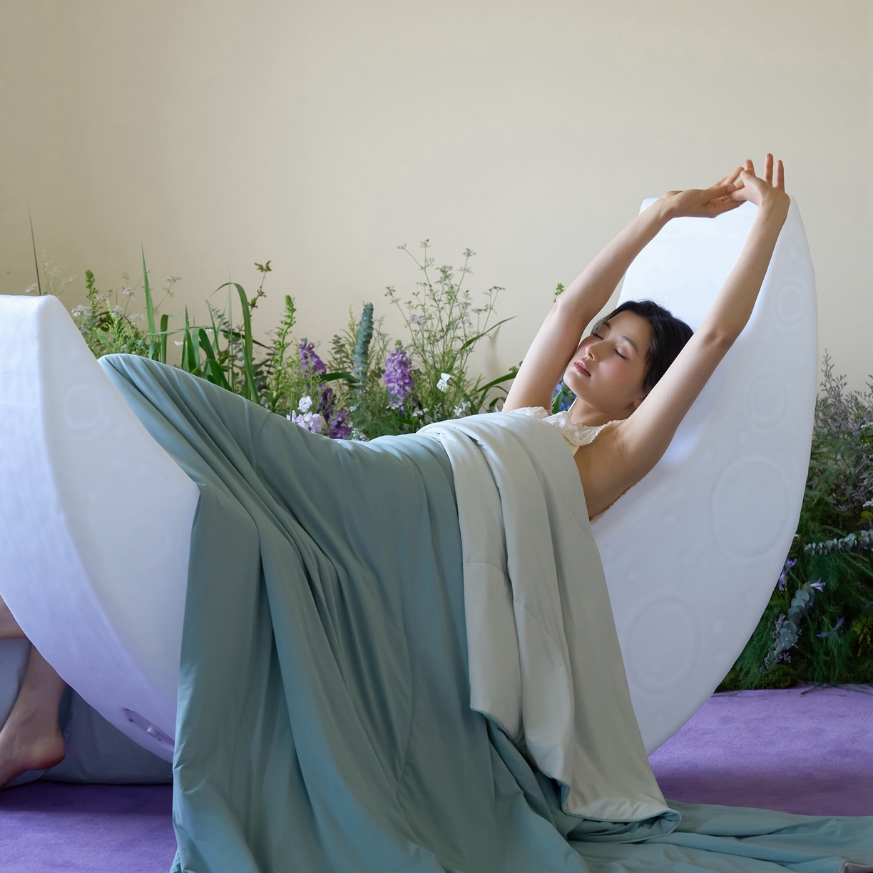 91家纺网 家纺一手货源 找家纺 觅糖家纺 2026新款甜梦薰衣草凉感夏被 松柏绿