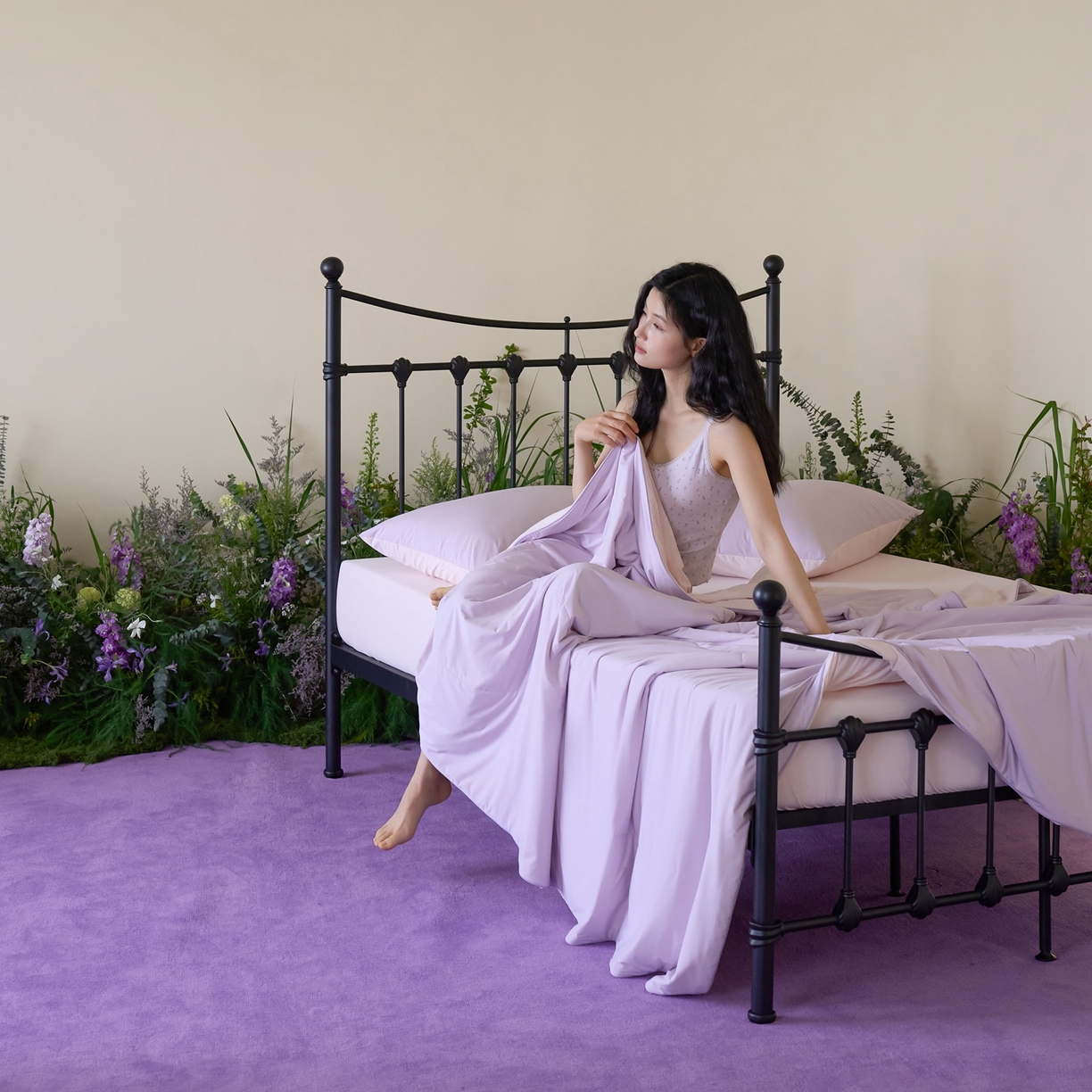 91家纺网 家纺一手货源 找家纺 觅糖家纺 2026新款甜梦薰衣草凉感夏被 绝绝紫