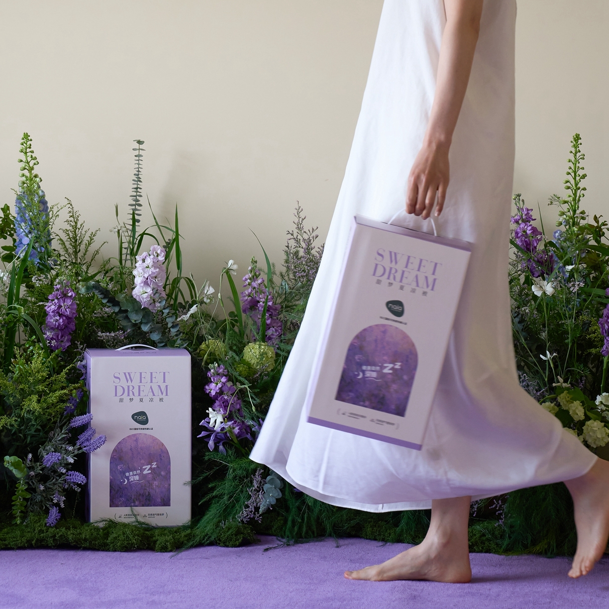 91家纺网 家纺一手货源 找家纺 觅糖家纺 2026新款甜梦薰衣草凉感夏被 包装