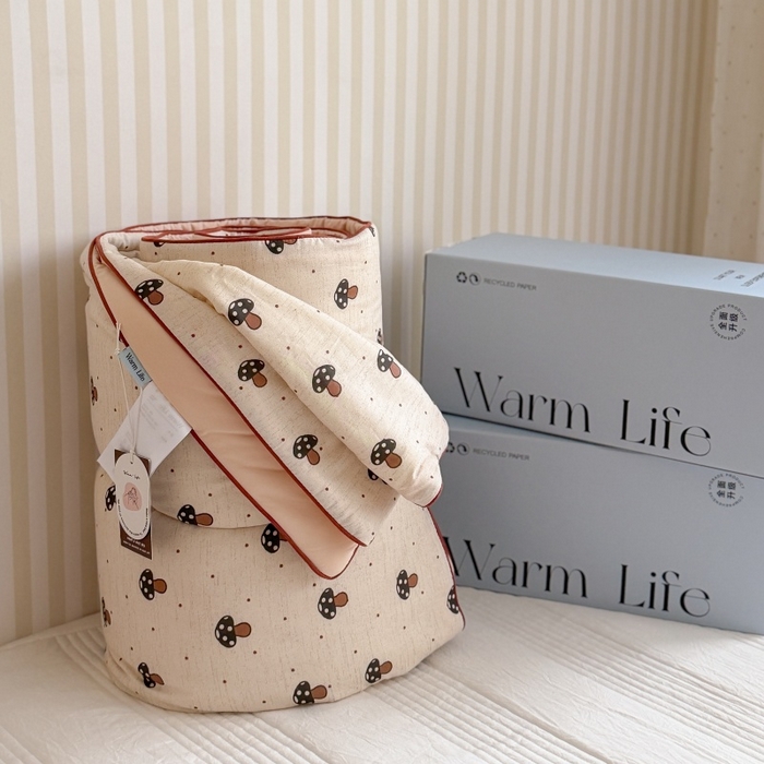 暖生活 2026新款A类“冰纱”母婴级全棉纯棉双层纱夏被夏凉被空调被（礼盒包装） 可可蘑菇