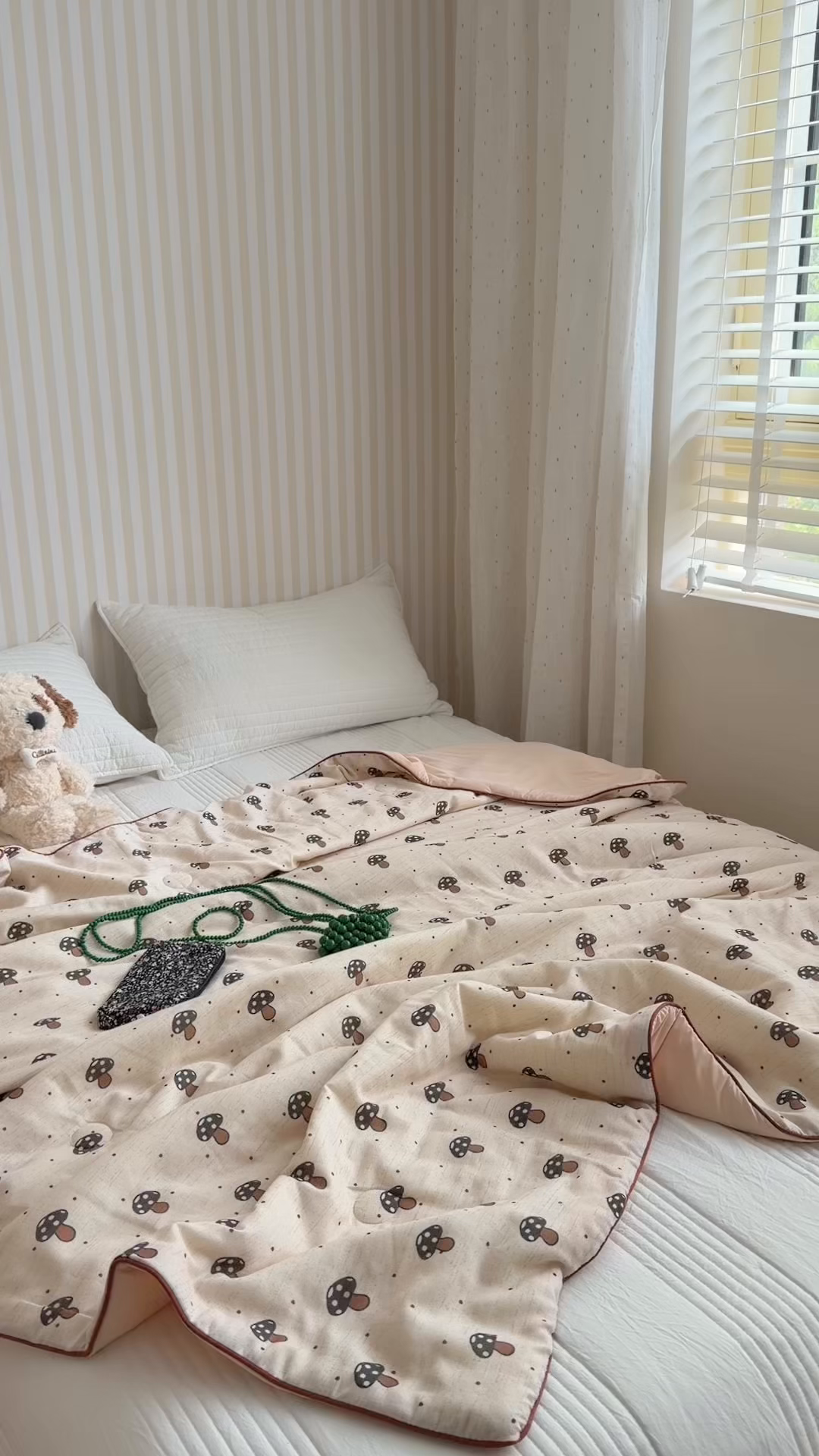 91家纺网 家纺一手货源 找家纺 暖生活 2026新款A类“冰纱”母婴级全棉纯棉双层纱夏被夏凉被空调被（礼盒包装） 可可蘑菇